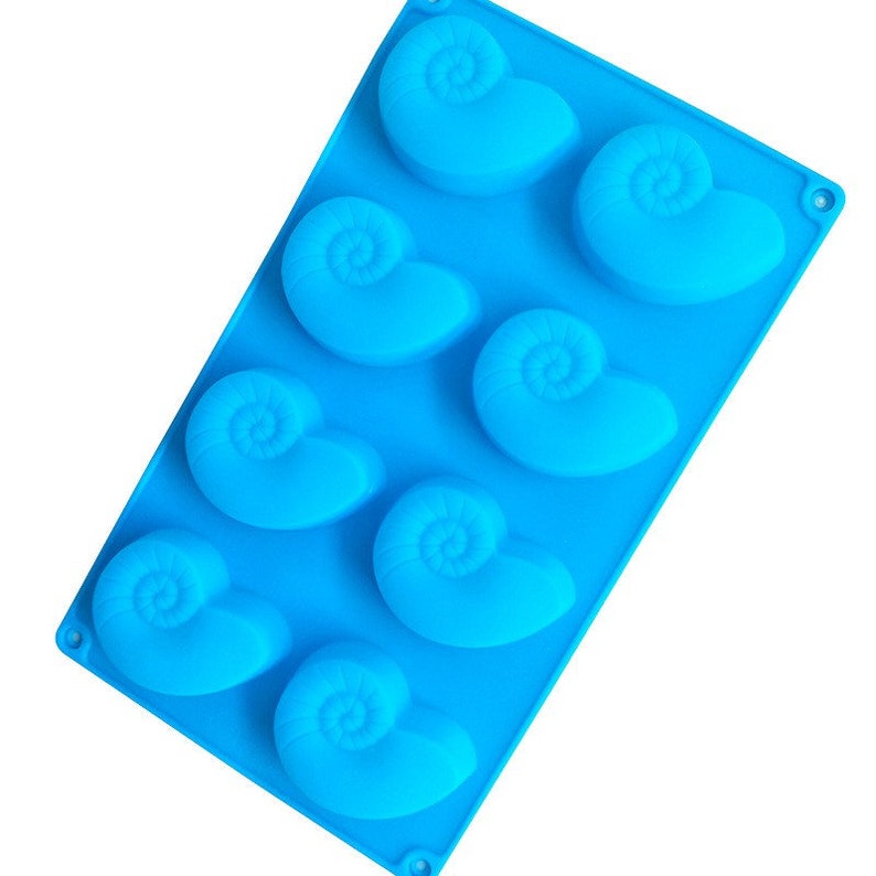 8-cavity Sea Shell Flexible Silicone Mould For Handmade Soap Candle Candy Cake Fimo Resin Crafts Pudding mold Baking tools Baking tray