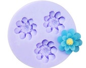 3 Hohlraum Blume Polymer Clay Form Flexible Silikon Form Kerze Candy Fimo Harz Handwerk DIY Backform in Handarbeit