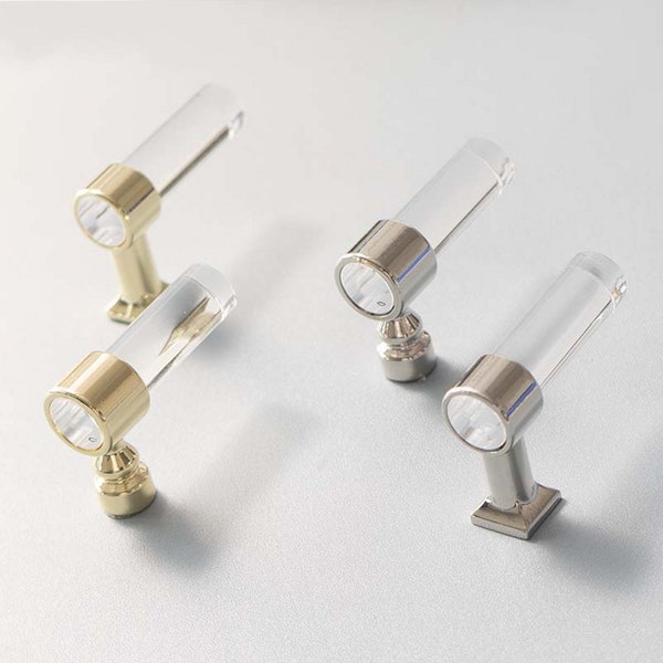Transparent acrylic Hook also be used as Drawer handle Cabinet handles Gold Hooks Fixtures Chrome Towel Wall Hooks Coat Hangers ardware