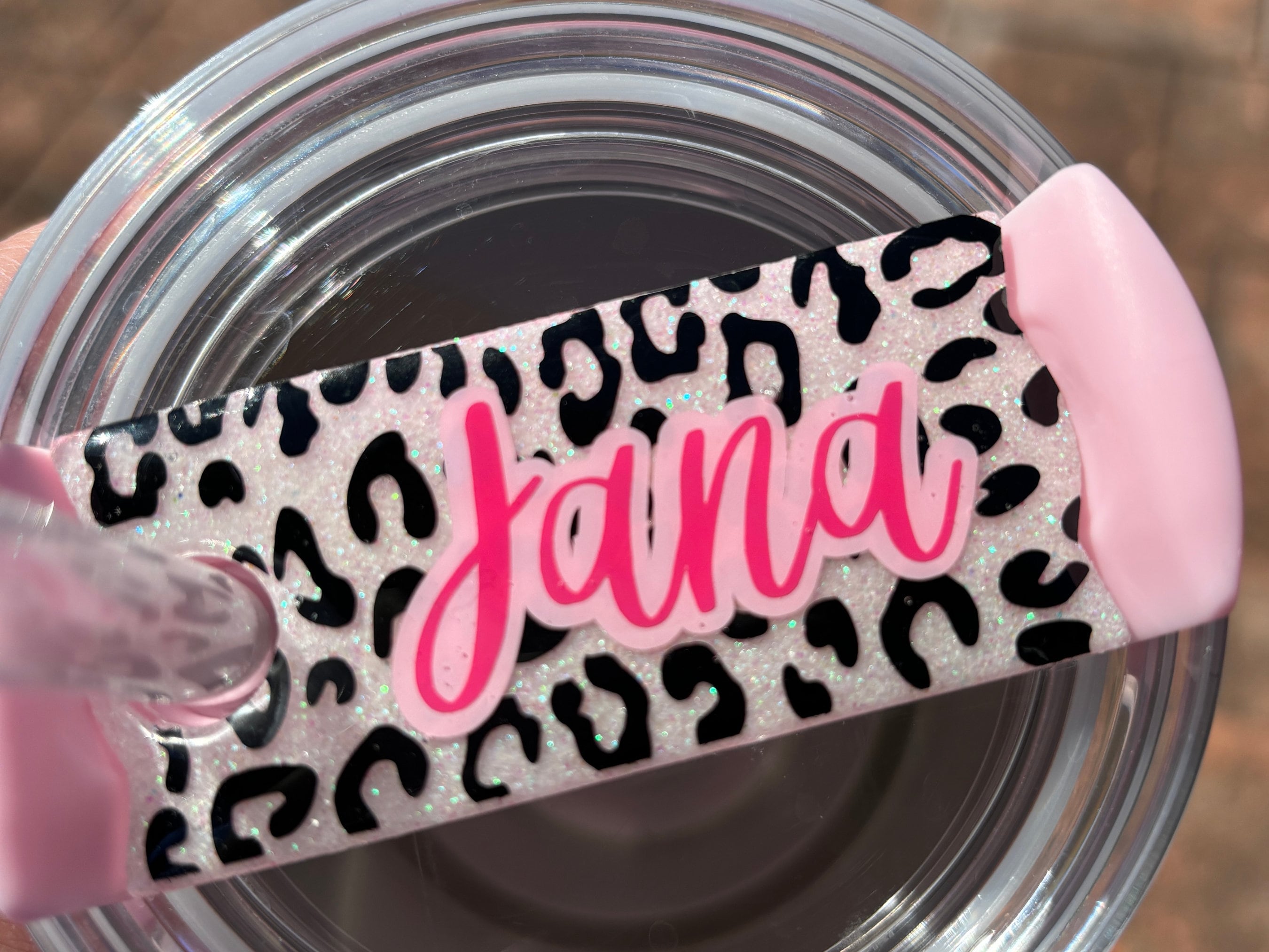Personalized Leopard Stanley Tumbler Name Tag, 20/30/40oz, Sports Mom, Gift, Birthday