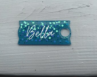 20/30oz Personalized Stanley Tumbler Name Tag, Glitter, Gift, Sports Mom, Daughter