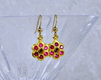 SWAROVSKI Crystal Daisy Earrings, Rose Pink