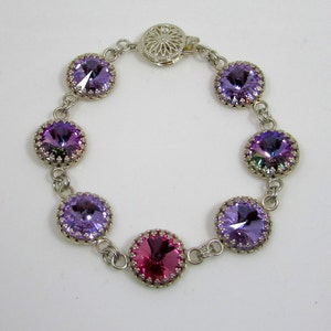 SWAROVSKI Crystal Rivoli Bracelet, Pink and lavender tones