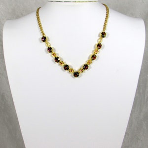 SWAROVSKI Crystal Chaton Necklace with Flower Components, Autumn colors