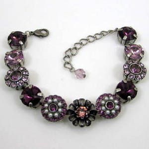 SWAROVSKI Crystal Rivoli Bracelet with flower components, Amethyst