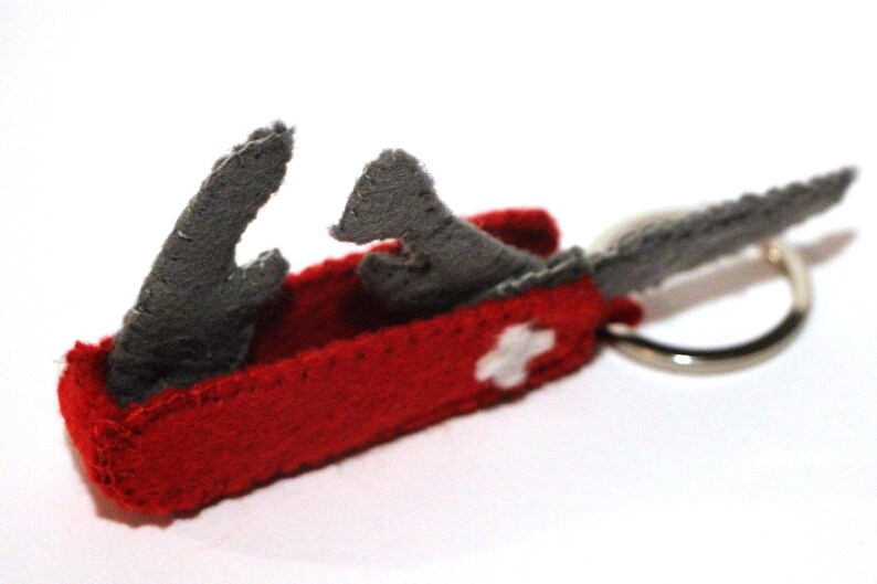 Filtkniv schweizisk armékniv handsydd leksaksbutikstillbehör barnkök Montessori rollspel bild 9