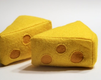 Felt Cheese hand-sewn (pretend play kitchen, play food, toy food, realistic felt food, farmers market