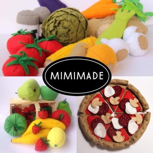 Pizza optionally 1 6 slices sewn from felt with salami, cheese and mushrooms for play kitchen, felt food, play food image 8