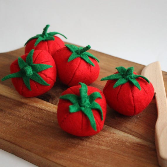 Filz Tomaten handgenäht, Spiellebensmittel, Kaufladen Zubehör, Kinderküche, Puppenküche, Filzgemüse, Rollenspiel