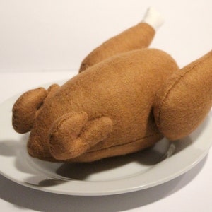 Chicken hand-sewn from felt with detachable wings and thighs  for play kids kitchen, toy food, felt food, farmers market
