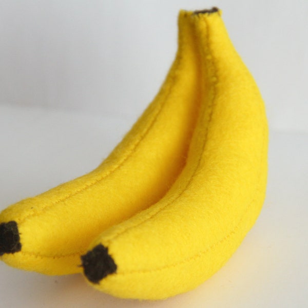 Bananen aus Filz handgenäht für den Kaufladen, Kinderküche, Spielküche