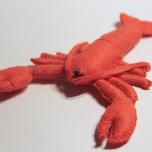 Lobster sewn from felt for play kitchen, play food, toy food, felt food