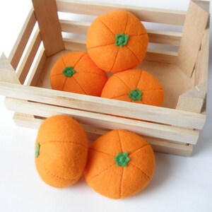 Felt Mandarins hand-sewn for play kids kitchen, play food, felt food, farmers market