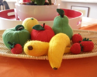 Fruit set sewn from feltfor play kitchen, play food, toy food, felt food