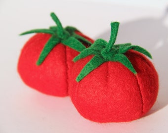 Tomatoes sewn from felt for play kitchen, play food, toy food, felt food