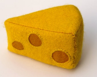 Cheese sewn from felt for play kitchen, play food, toy food, felt food