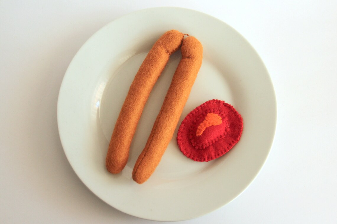 1 Paar Filz Wiener Würstchen ohne