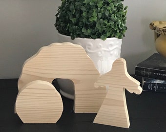 Empty tomb Unfinished Easter Scene (3 piece set)
