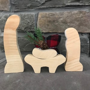 Wood Nativity Scene
