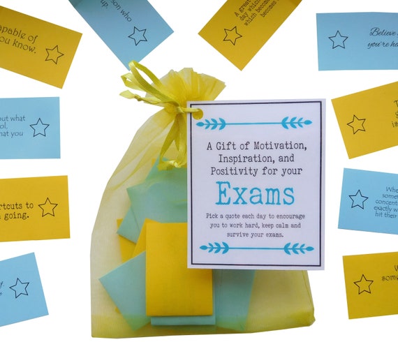 Good Luck Exam Gift Revision Gift Quote Of Motivation Etsy
