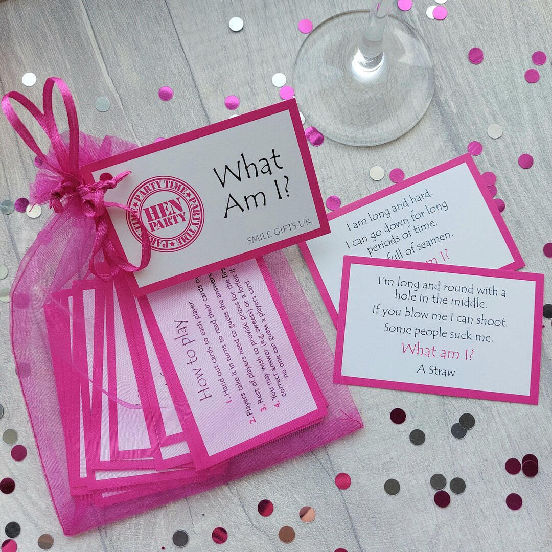 Hen Party Game - What Am I Cards (riddle Based Game Full of Innuendo ...