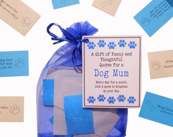 Dog Mum or Dog Owner Gift of  Funny and Thoughtful quotes for a month. Dog gift, Fun Gift for Dog lover, Secret Santa gift, Dog Mum Gift