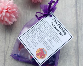 70th Birthday Survival Kit Novelty Gift - Fun 70th birthday gift, 70th birthday present, Unique 70th gift