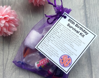 80th Birthday Survival Kit Novelty Gift - Fun 80th birthday gift, 80th birthday present, Unique 80th gift