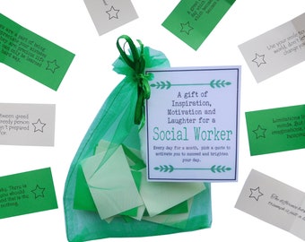 Social Worker Quotes of Inspiration, Motivation and Laughter for a Social Worker- Work Gifts Work Secret Santa gift for Social Worker