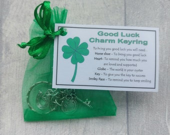 Good Luck Charm Keyring - Handmade good luck gift, lucky charm, lucky horseshoe, Good Luck gift, good luck token