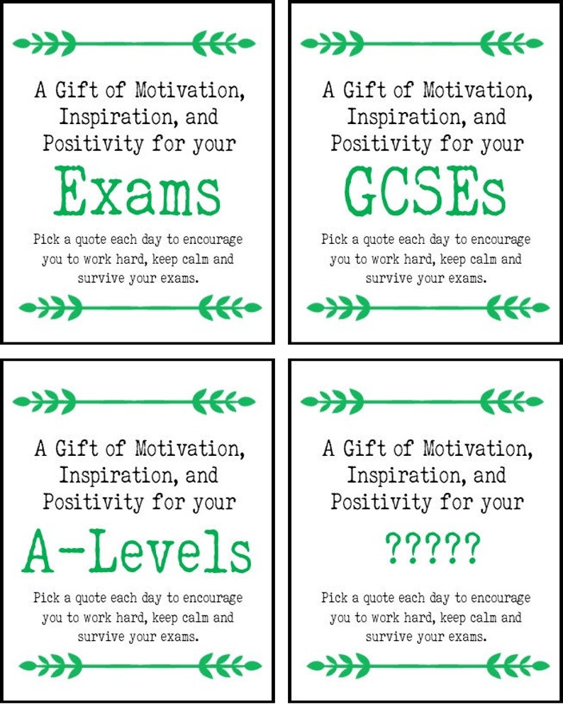 Good Luck Exam Gift / Revision Gift Quote of Motivation, Inspiration, and Positivity for your Exams. Can change title to specific exams. image 5