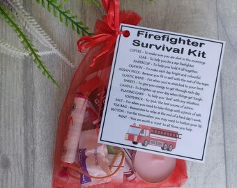 Firefighter Survival Kit Novelty Gift - Fun New Job Gift, Fire Fighter Gift, Secret Santa Gift for Firefighter, Fireman, Firewoman
