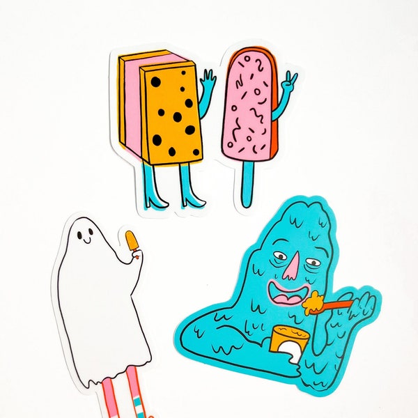 Ice Cream & Popsicle Stickers! From my Weckerly's Ice Cream / Lil Pop Shop Mural!