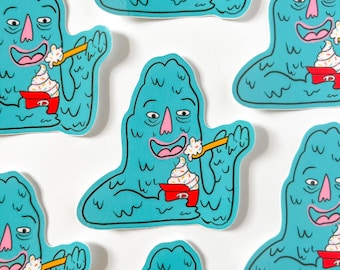 Blob Man Phillies Ice Cream Sticker • Original Drawing Vinyl Sticker 2.5"