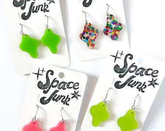 Baby Blob / Clown Tears Dangle Earrings Handmade