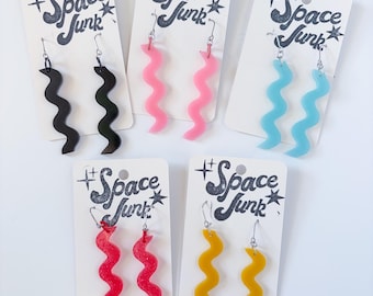 Ric Rac Colorful Earrings handmade epoxy resin