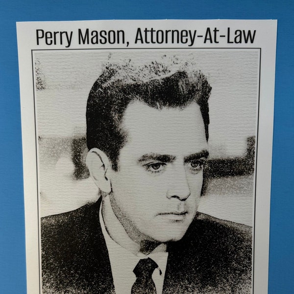 Perry Mason,  Perry Mason Mini Poster Print, Raymond Burr, Wall Art, Lawyer Gift,  Perry Mason Fan Gift,