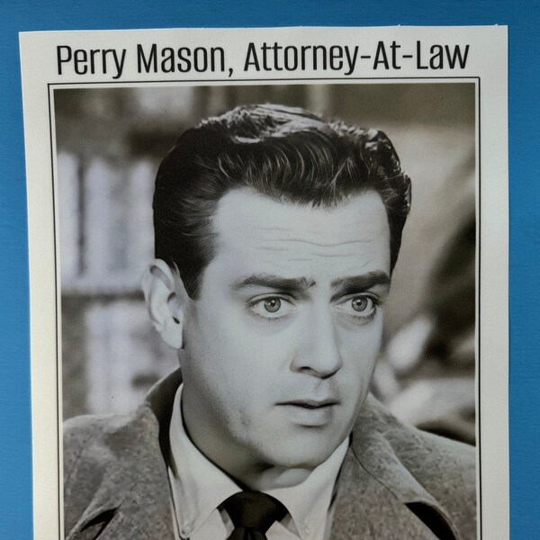 Perry Mason,  Perry Mason Mini Poster Print, Raymond Burr, Wall Art, Baby Boomer, Lawyer Gift,  Perry Mason Fan Gift,