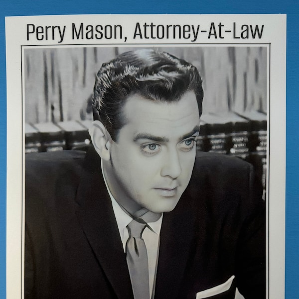 Perry Mason,  Perry Mason Mini Poster Print, Raymond Burr, Wall Art, Baby Boomer, Lawyer Gift,  Perry Mason Fan Gift,