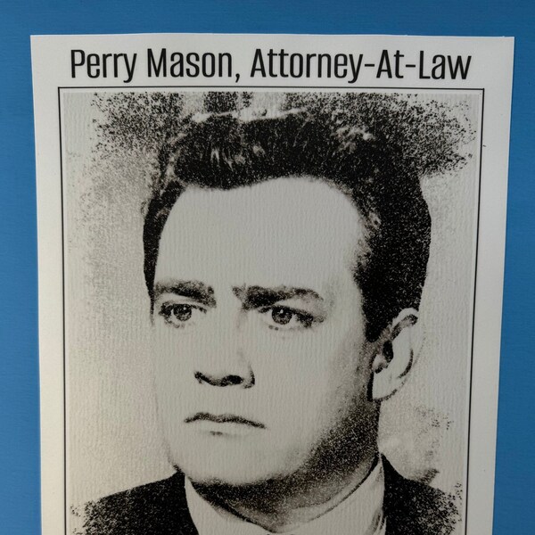 Perry Mason,  Perry Mason Mini Poster Print, Raymond Burr, Wall Art, Lawyer Gift,  Perry Mason Fan Gift,