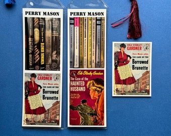 Perry Mason Bookmarks and Magnet Set, Bookmarks, Erle Stanley Gardner, Perry Mason Books, Mystery Bookmark, Pulps, Noir, Perry Mason Magnet