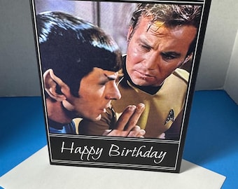 Star Trek Birthday Card, Star Trek Fan Birthday Card, Spock, Captain Kirk, Star Trek Happy Birthday