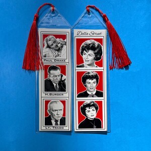 Perry Mason Bookmarks, Perry Mason TV Show Cast Bookmarks,  Barbara Hale, Della Street, Paul Drake, Hamilton Burger, Lt. Tragg