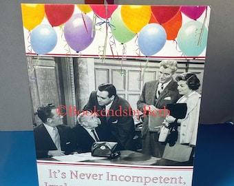 Perry Mason Birthday Card, Raymond Burr, Funny Perry Mason Greeting Card, Perry Mason Fan Gift