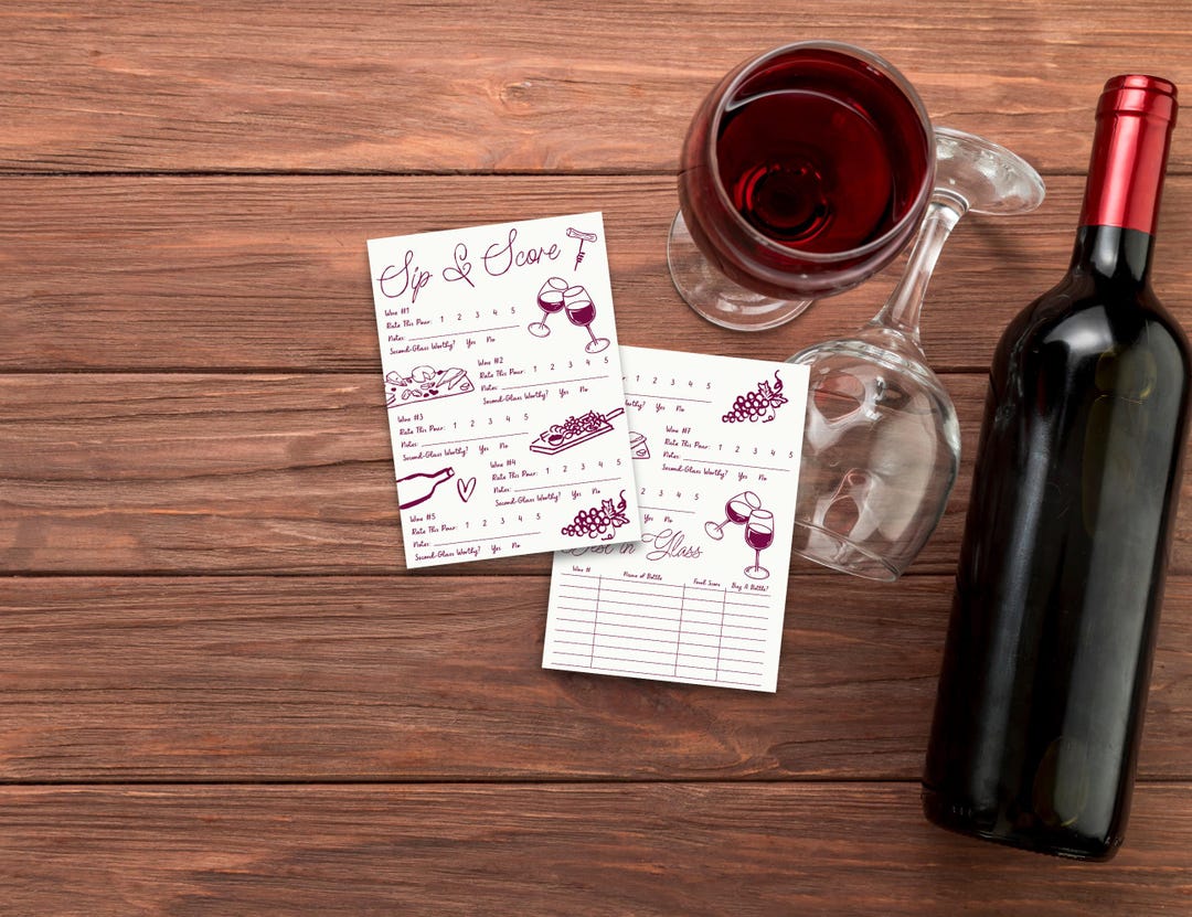 Wine Tasting Party Card, Printable Wine Game for Groups, Editable ...
