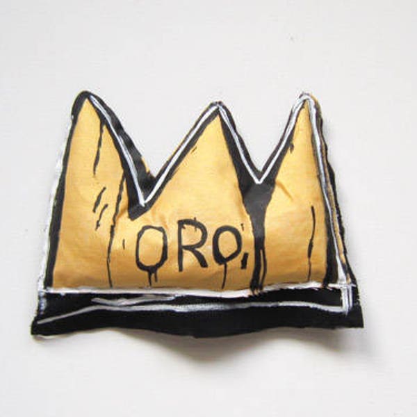 Jean Michel Basquiat arte pop corona oro regalo arredamento casa regalo laurea unisex corona tessile decorazione parete unisex regalo arte