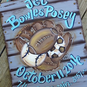 Birth Announcement Handpainted