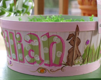 Hand painted Easter Basket in Pink