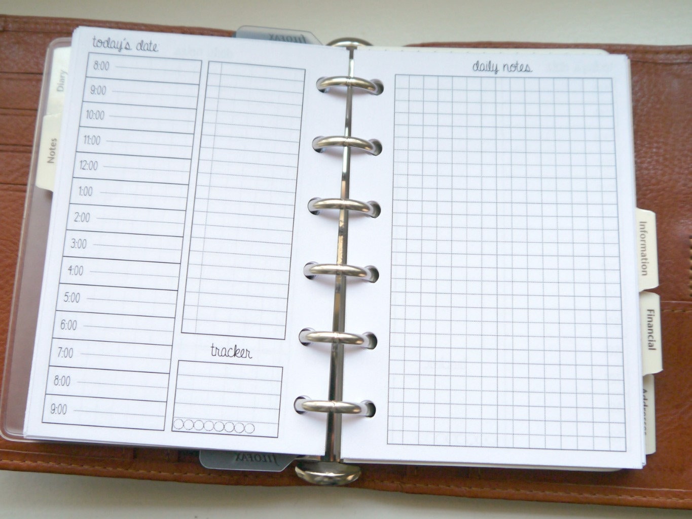 Filofax Pocket Day on Two Pages DO2P Undated Printable | Etsy