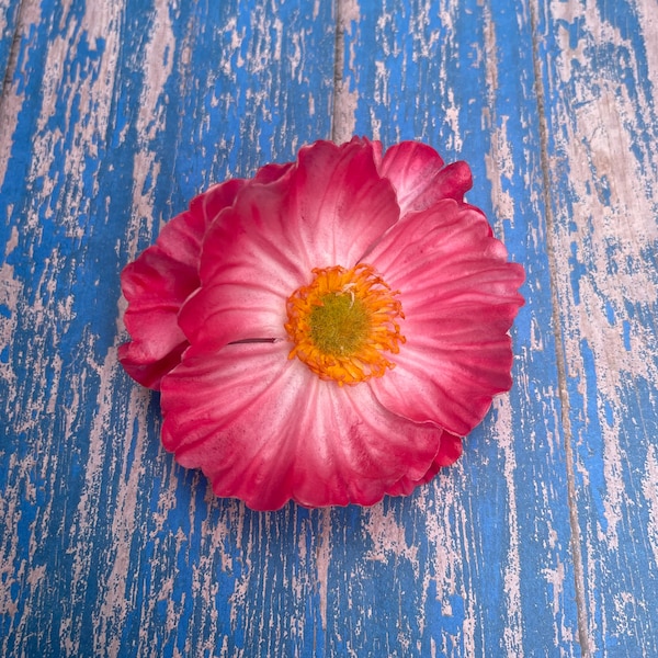 Petite Petunia Natural Real-Feel Hair Flower Clip, in Hot Pink